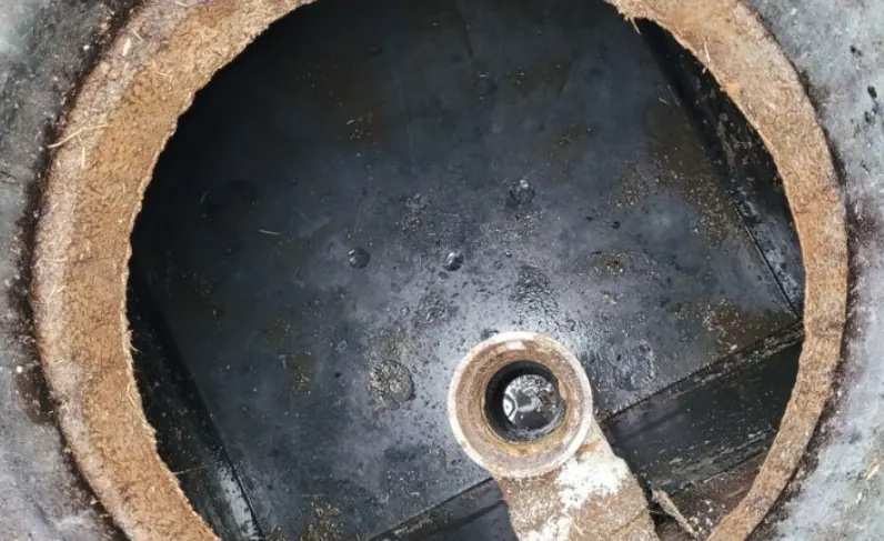 Septic tank installation in progress
